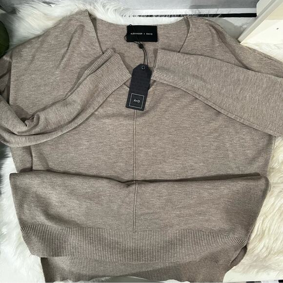 NEW Alexander + David V-Neck Longline Oversized Cozy Soft Tunic Sweater S/M NWT - Picture 7 of 16